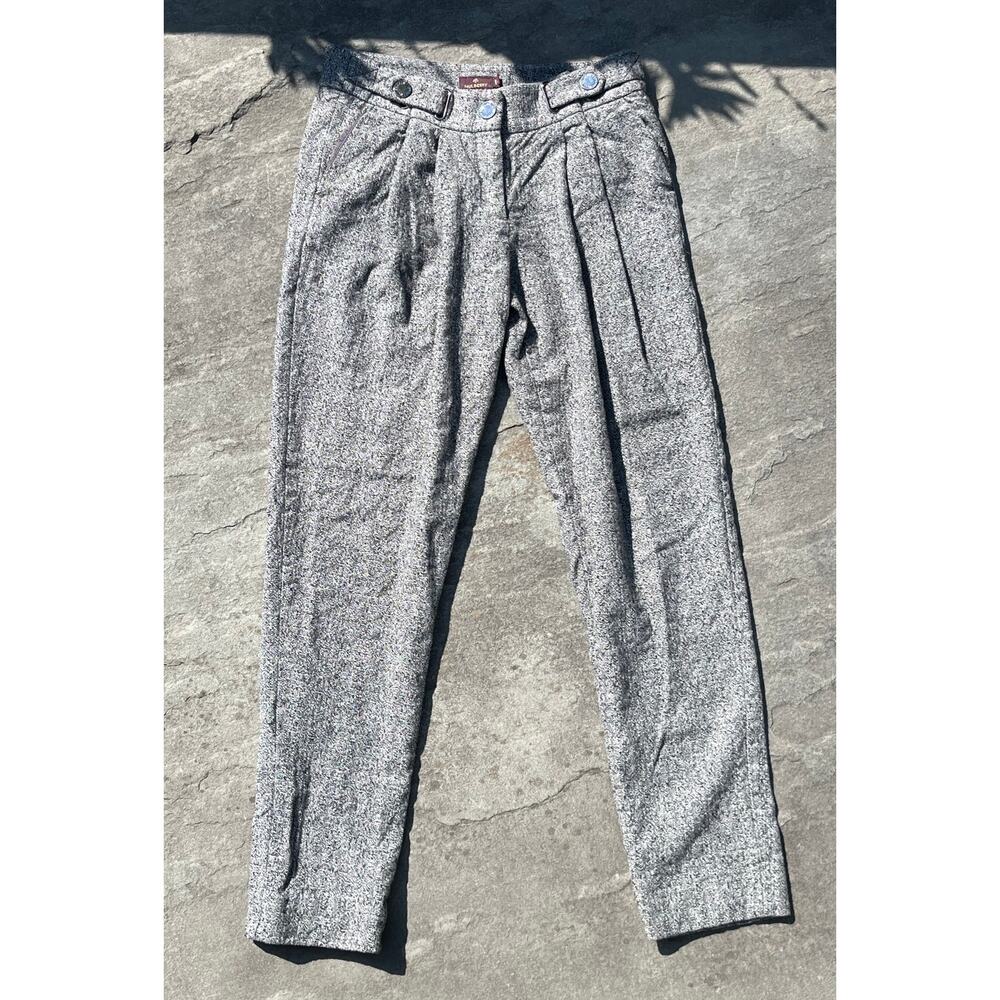 Mulberry England Tailored Heather Grey Wool Trousers 🧳 UK 8 US 4